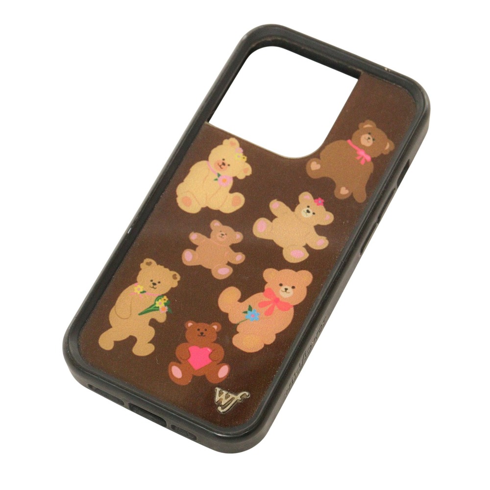 Wildflower iPhone 14 Pro Case Bear Pattern Brown
